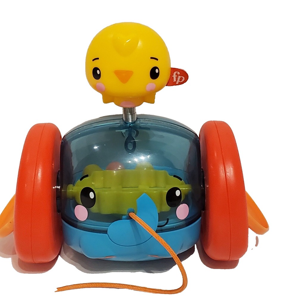 Fisher Price Pull Along Elephant Toy Birdie Popping Beads GTK14 2021 Blue Orange